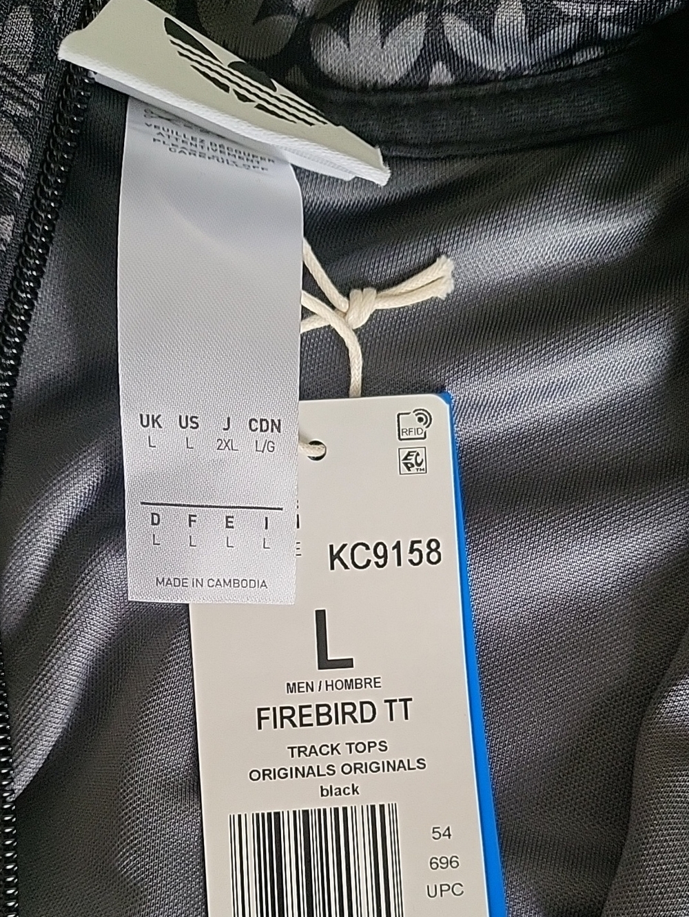 Adidas Originals Firebird Track Jacket Mens Size L XL 2XL Black Allover Logo - Picture 3 of 4